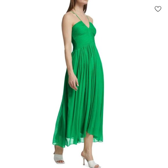 A.L.C. Rumi Silk Halterneck Midi Dress in Green NWT - Picture 2 of 10